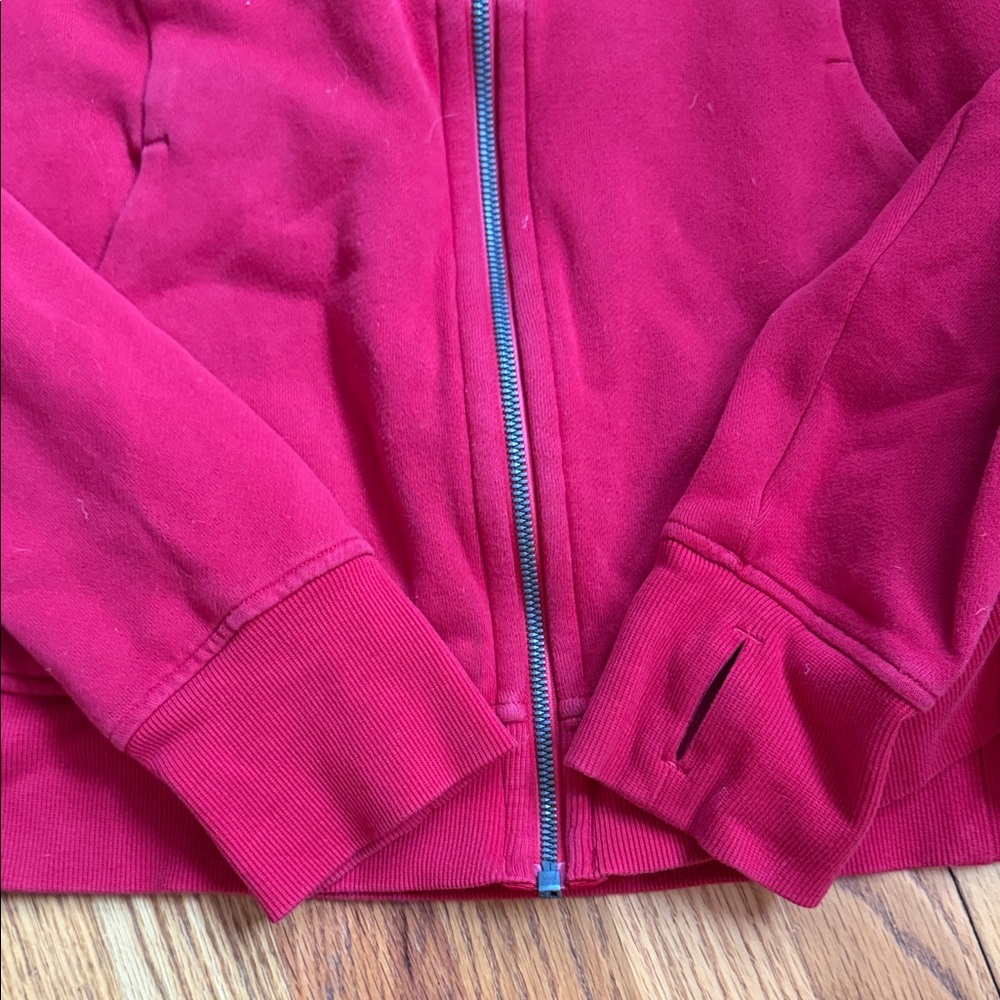 Lululemon Scuba size 14 Red Hooded Zip-Up - Picture 3 of 4